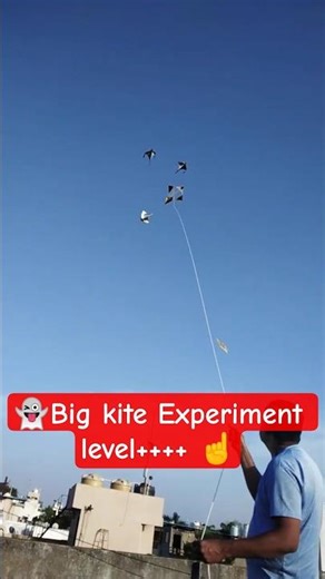 Crazy experiment - Lifting 4 Kites with 1 BIG Kite! 🪁 pulling power #shorts