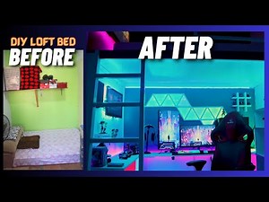 DIY LOFT BED | SPACE SAVER ROOM TRANSFORMATION.