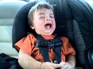 Crazy baby luis temper tantrum in car seat