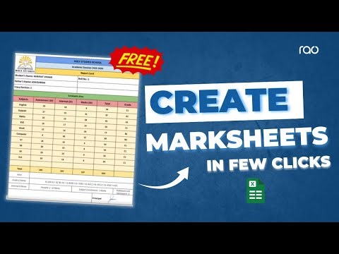 Google Sheet Report Card Generator | Free Marksheet Template for Schools