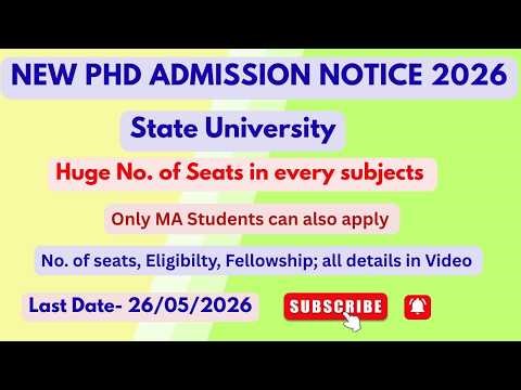PhD Admission 2026 | StateUniversity PhD Admission 2026 | Govt. University | State Univeristy |