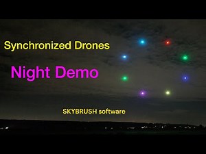 Eight Drones in Perfect Sync — Night Demo using Skybrush Open-Source Software