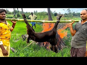 Grilled Goat Recipe | Whole Lamb Roast | Full Goat BBQ prepared by uncle | food fun village