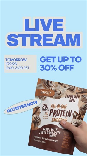 FlavCity is going LIVE tomorrow 👀 Clean ingredients, real-time questions answered, and all your favorites in one place. Don’t miss it. #FlavCity #TikTokLive #CleanIngredients #WellnessRoutine #livetomorrow