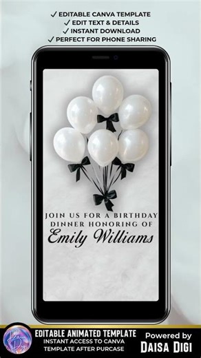 Elegant 30th Birthday Invitation Video | Luxury Canva Animated Invite