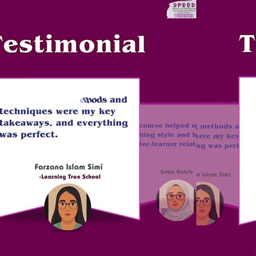 Testimonial from participants of SPEED Online Induction Program