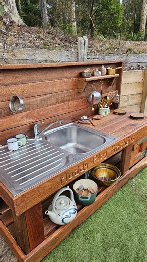 How fabulous is being 5... when happiness is immersing all the senses in mud kitchen play. Watching these moments organically unfold is beautiful ✨️ | Muddy Play Kitchens
