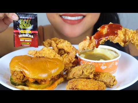 ASMR POPEYES X HOT ONES MUKBANG | EATING SOUNDS NO TALKING