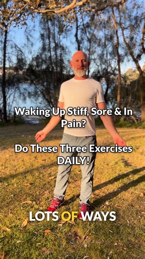 Bruce Scott on Instagram: "Waking up stiff, sore and in pain? Do These Three Exercises DAILY! Lots of ways to approach a practice. For me, I find a spot that is beautiful to me. They're everywhere. And then I start with whatever feels right. No force. No strain. I'm exploring the elasticity of my legs. The connective tissue all the way from my toes to my fingertips. Can do that for as long as feels good. Not pushing it. Not trying to go longer. No clock, no time, no counting reps. Just moving fo