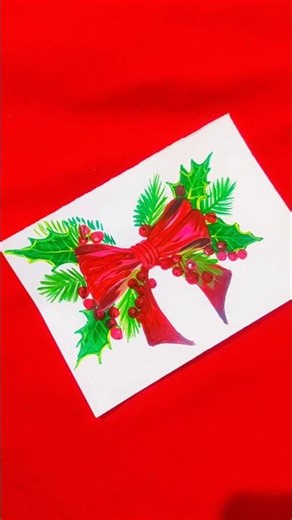 How To Draw a Christmas Bow / simple christmas bow drawing # christmas ❤️❤️❤️