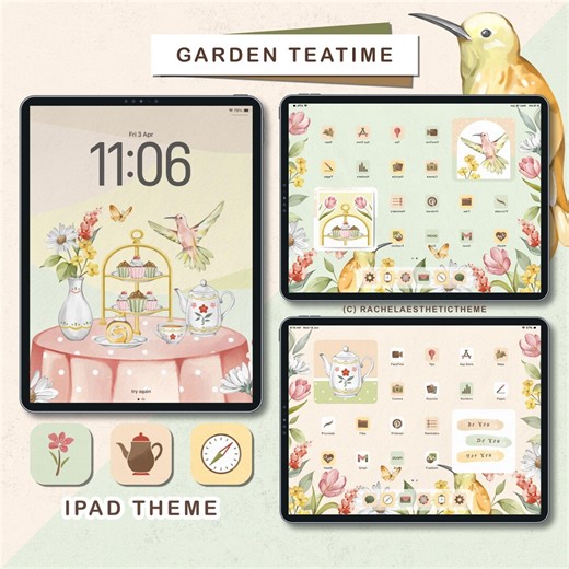 Botanical Ios Icon Pack for Ipad, Pastel iPad App Icon Pack, Minimal Ios26 Icon Widget, Spring Summer Tablet Screen Customisation Pack - Etsy