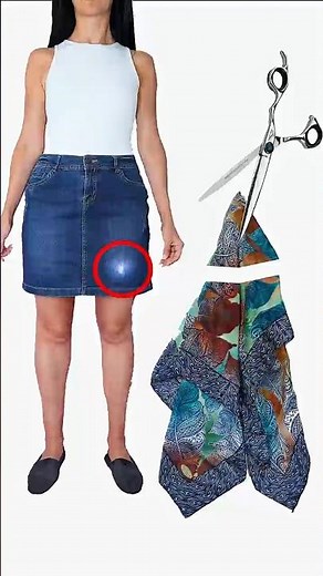 DIY Patchwork Plaid Skirt from Old Jeans Miarti 🪡 🧵✂️ ✌️