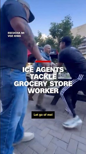 ICE agents in plain clothes tackle grocery store worker