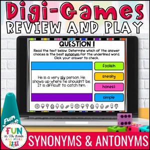 Synonyms & Antonyms Digital Review Game & Interactive Activity