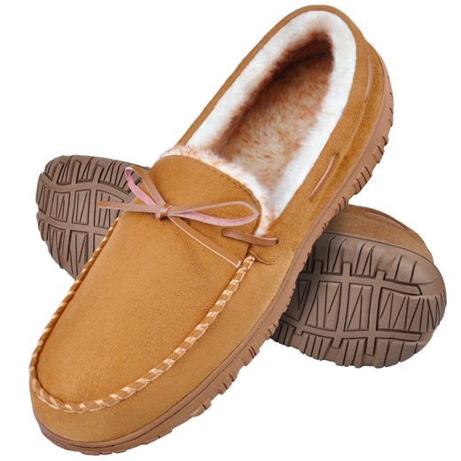 HOMEHOT Mens Slippers House Shoes with Memory Foam Moccasin Slipper for Men with Non-Slip Rubber Sole Indoor Outdoor Men's Bedroom Slipper Beige Size 9 US - Walmart.com