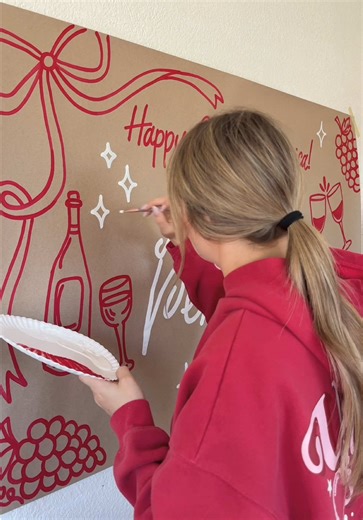 Is this anyone else’s perfect banner???🤭🤪✨🍷🧀🍇 *design inspo from pinterest!* #paintwithme #paintedbanner #bannerpainting #fyp #birthdaybanner brownpaperbanner custompaintedbanner handpaintedbanner explore explorepage viral trending reels smallbusiness bannerbusiness businessig viral trending reels follow agedtoperfection agedtoperfectionbanner birthdaybannerinspo