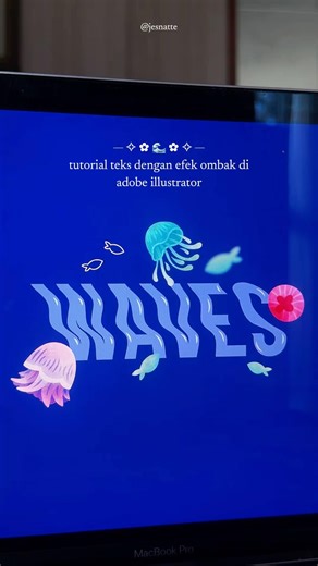 tutorial teks dengan efek berombak di #adobeillustrator 🌊 ─ #belajardesain #desaingrafis