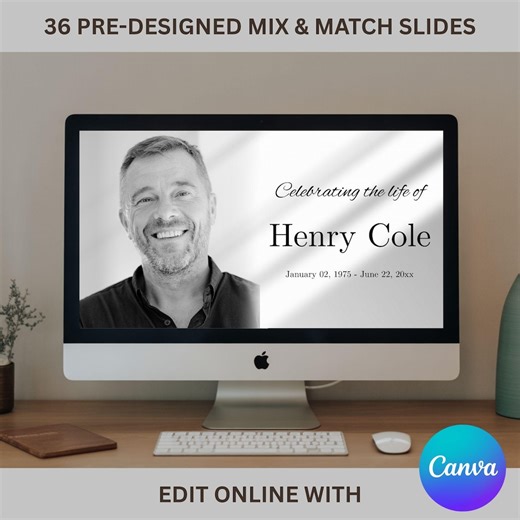 Celebration of Life Slideshow Template: Canva Memorial Video (instant Download) - Etsy