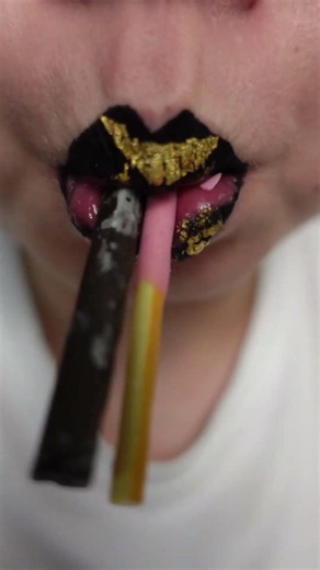 ASMR COLOURFUL POCKY BISCUIT STICKS SATISFYING CLOSE UP MOUTH EATING SOUNDS MUKBANG #Shorts