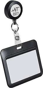 RFID-Compatible ID Badge Holder with Retractable Reel, Belt Clip, Stainless-Steel Cable, and Bottle Opener (Pack of 1)