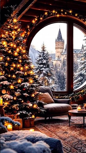 🎄 CHRISTMAS MAGIC | Cozy Fireplace, Snowfall & Jazz 4K
