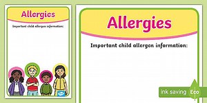Pupil Allergy Information Poster
