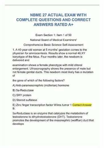 Latest NBME 27 ACTUAL EXAM WITH COMPLETE QUESTIONS AND CORRECT ANSWERS RATED A video