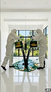 Emerald Green & Gold Epoxy Floor 😍✨ Pure Luxury Transformation! #Shorts #epoxyfloor