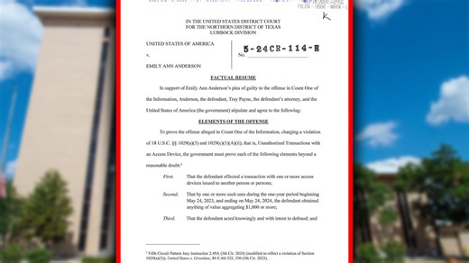 Woman pleads guilty to embezzling over $2.7 million from Lubbock law firm