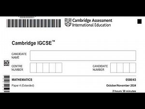 Cambridge IGCSE Mathematics Questions & Answers 2026/2027