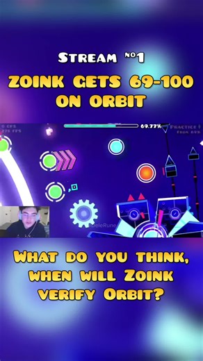 ZOINK's 69-100 on Orbit in Geometry Dash