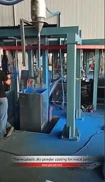 Thermoplastic dip powder coating immersion process with dipping tank for metal parts