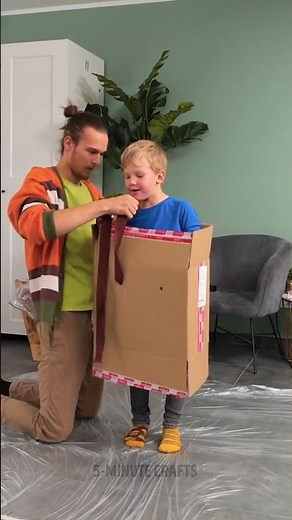 Cute Halloween Costume to make with Kids 💖 from Just Cardboard! 📦