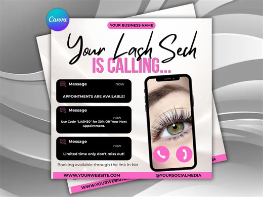Lash Tech Flyer Template: Bold Instagram Post (digital Download) Editable Downlaod) - Etsy