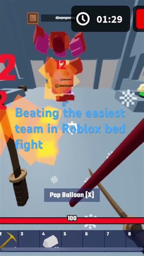 Beating the easiest team in Roblox bed fight