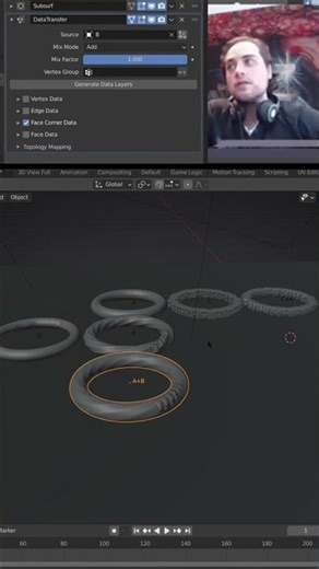 Pt.8 Modificador Data Transfer en Blender #short #shorts #3d #blender #data #transfer