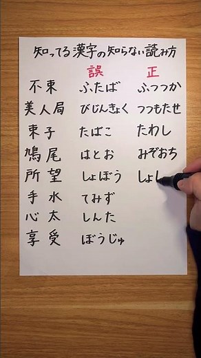 知ってる漢字の知らない読み方 #日本語 #kanji #手書き