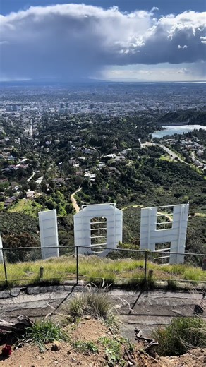 The Hollywood Sign and a view of Los Angeles, California. #california #losangeles #hollywoodsign #view #downtown