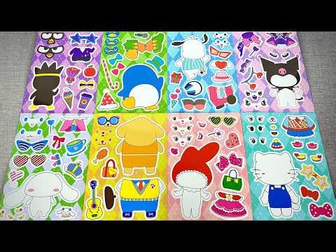 Decorate with Sanrio Sticker Book 💖 Hello Kitty, Cinnamoroll & Pompompurin ASMR Compilation