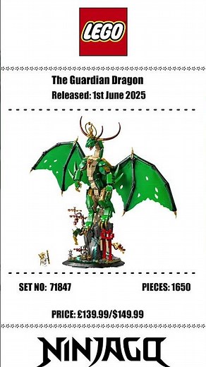 NEW LEGO Ninjago 71847 The Guardian Dragon – Protect the Realm! 🐉🛡️