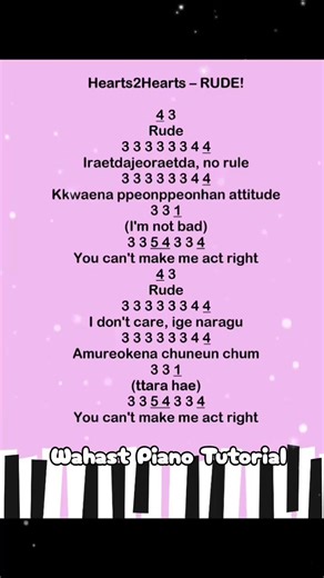 Hearts2Hearts - RUDE! Piano Tutorial