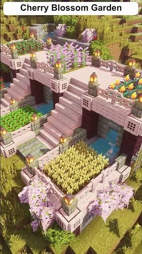 Transform Your Minecraft World with a Stunning Terrace Cherry Blossom Garden! #shorts