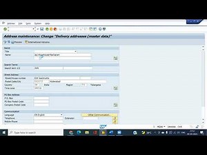Transaction Code MEAN : Maintain Delivery Addresses