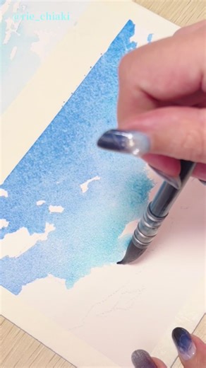 透明水彩で空を描く練習🎨 #透明水彩 #アナログイラスト #watercolorpainting #art #水彩イラスト
