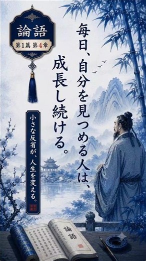 【論語 第1篇 第4章】 毎日の反省が、人生を成長させる。