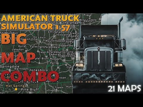 ATS Big Map Combo for all DLC with 21 Maps * American Truck Simulator 1.57 * Trucksim * 2 minutes