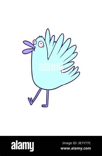 vibrating motion animation of squawking bird Stock Video Footage - Alamy