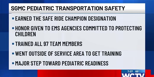 South Georgia Medical Center earns top honors for pediatric transport safety