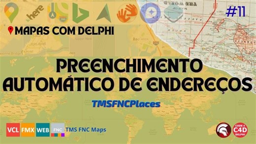Mapas com Delphi 11 - Preenchimento automático de endereços (TTMSFNCPlaces) | tmssoftware.com