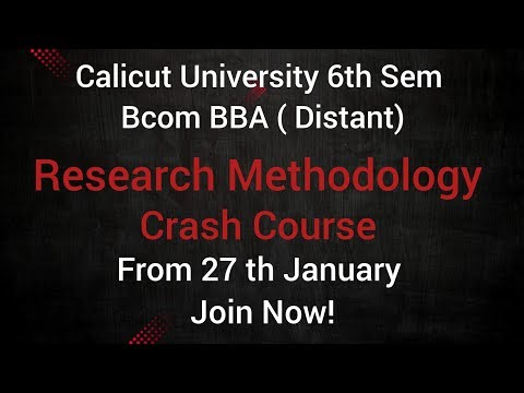 6 th Sem Bcom BBA (Distant ) Research Methodology Crash Course Available Join Now!